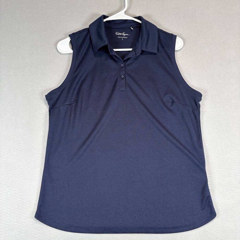 Walter Hagen Lady Hagen Women's Large Blue Ruffle Sleeve Golf Polo